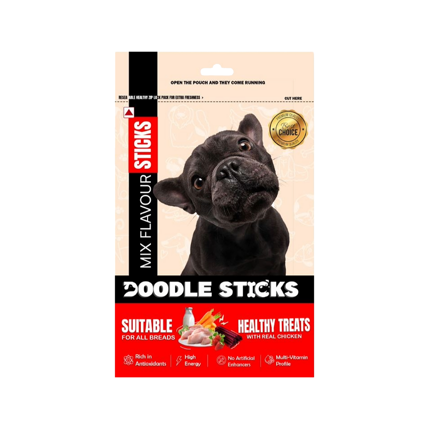 Nootie Doodle Sticks – Real Chicken Mix Dog Treats (70g) | Healthy, Collagen-Rich, Gluten-Free Snack for All Breeds