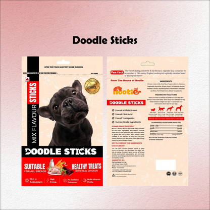 Nootie Doodle Sticks – Real Chicken Mix Dog Treats (70g) | Healthy, Collagen-Rich, Gluten-Free Snack for All Breeds