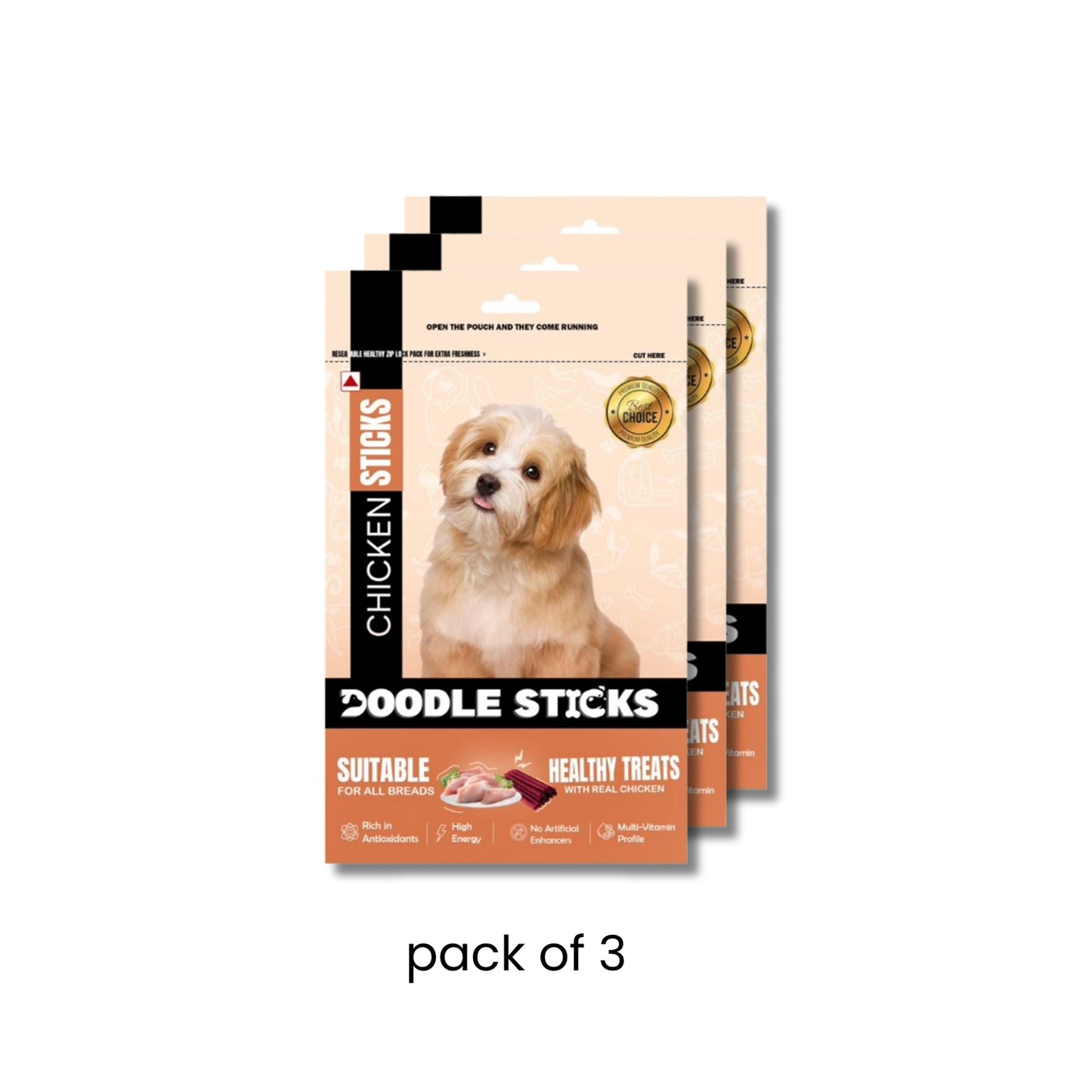 Nootie Doodle Sticks – Real Chicken Dog Treats (70g) | Healthy, Collagen-Rich, Gluten-Free Snack for All Breeds