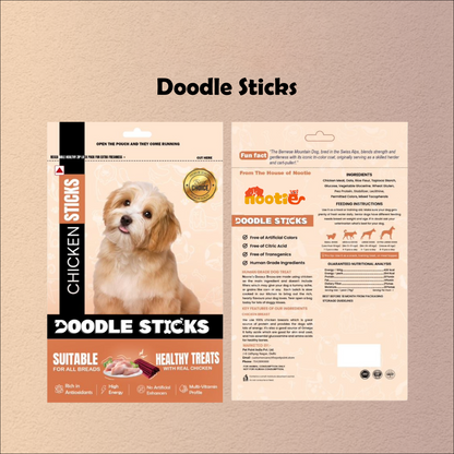 Nootie Doodle Sticks – Real Chicken Dog Treats (70g) | Healthy, Collagen-Rich, Gluten-Free Snack for All Breeds