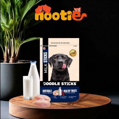 Nootie Doodle Sticks – Real Chicken & Milk Dog Treats (70g) | Healthy, Collagen-Rich, Gluten-Free Snack for All Breeds