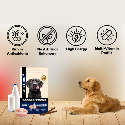 Nootie Doodle Sticks – Real Chicken & Milk Dog Treats (70g) | Healthy, Collagen-Rich, Gluten-Free Snack for All Breeds