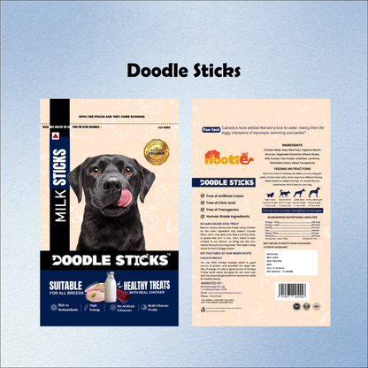Nootie Doodle Sticks – Real Chicken & Milk Dog Treats (70g) | Healthy, Collagen-Rich, Gluten-Free Snack for All Breeds