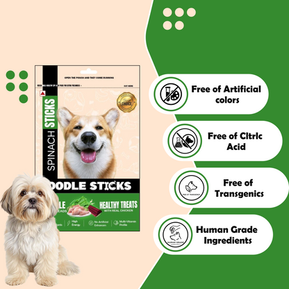 Nootie Doodle Sticks – Real Chicken & Spinach Dog Treats (70 g) | Healthy, Collagen-Rich, Gluten-Free Snack for All Breeds