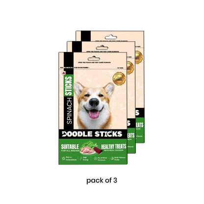 Nootie Doodle Sticks – Real Chicken & Spinach Dog Treats (70 g) | Healthy, Collagen-Rich, Gluten-Free Snack for All Breeds