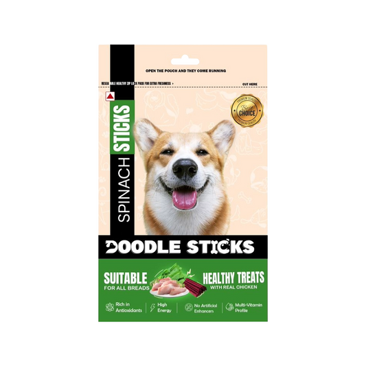 Nootie Doodle Sticks – Real Chicken & Spinach Dog Treats (70 g) | Healthy, Collagen-Rich, Gluten-Free Snack for All Breeds