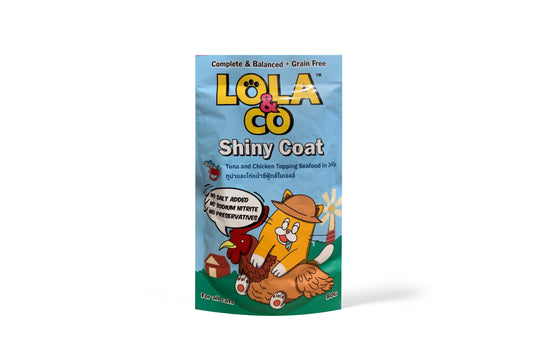 Lola & Co Tuna and Chicken Cat Jelly for Shiny Coat Pack of 12