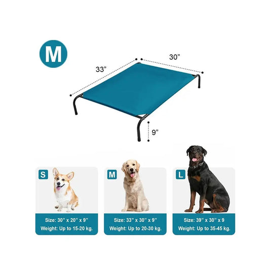 Nootie Elevated Dog Bed – Breathable Teslin Mesh, 9” Off The Ground for Optimal Airflow, Colors: Assorted, 33x30x9 Inches, Medium