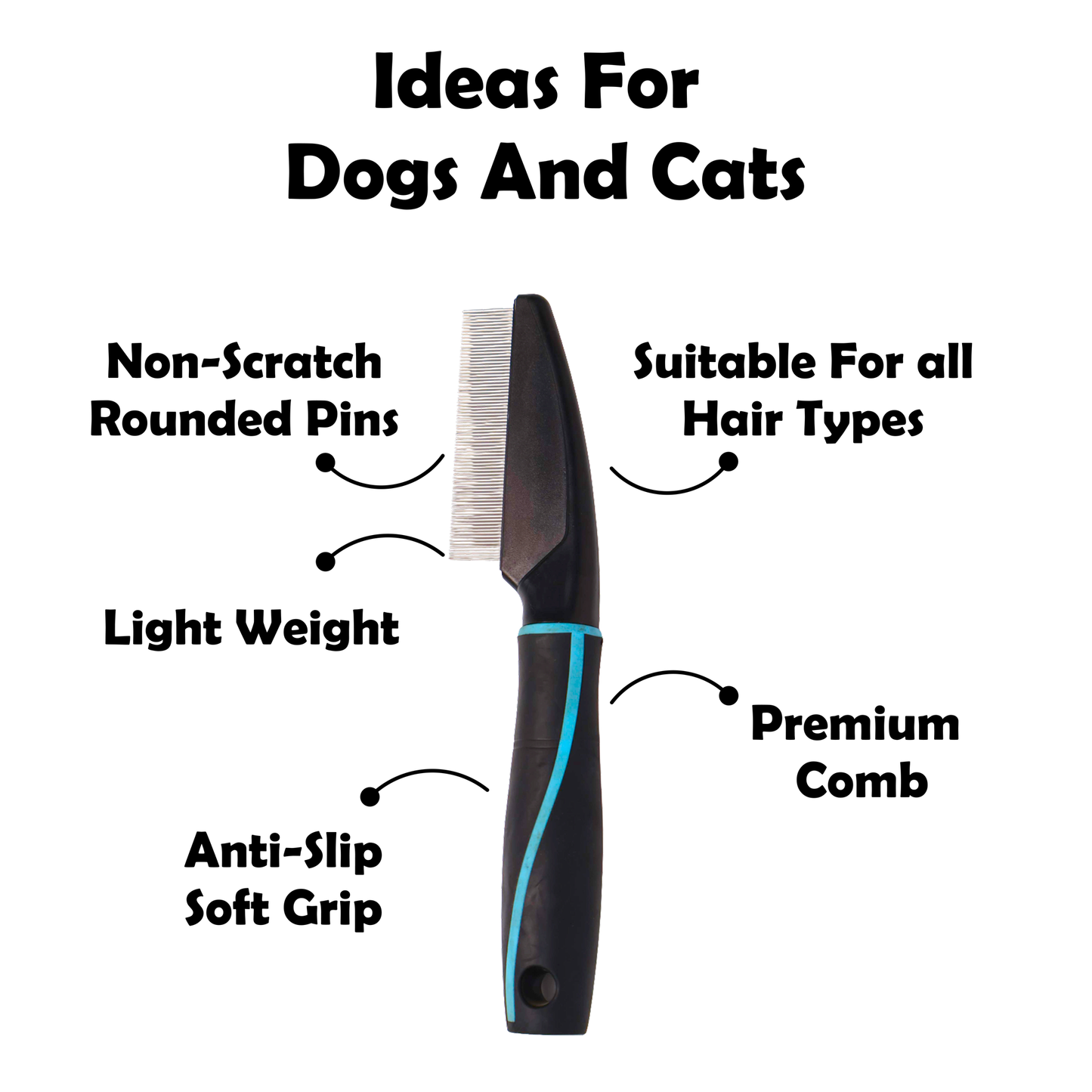 Nootie Furrtoolz Premium Flea Comb for Dogs & Cats | Fine Teeth Precision & Ergonomic Grip