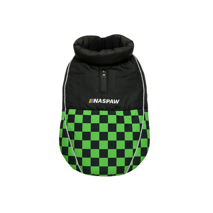 Nootie Dog Winter Jacket – High Neck, Warm & Waterproof Coat for Dogs | Green-Black