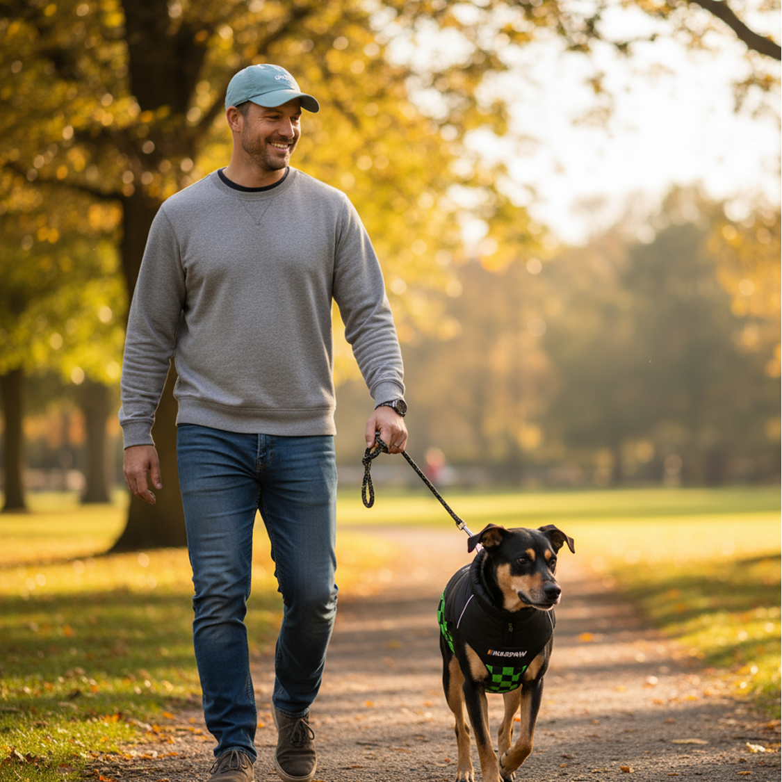 Nootie Dog Winter Jacket – High Neck, Warm & Waterproof Coat for Dogs | Green-Black