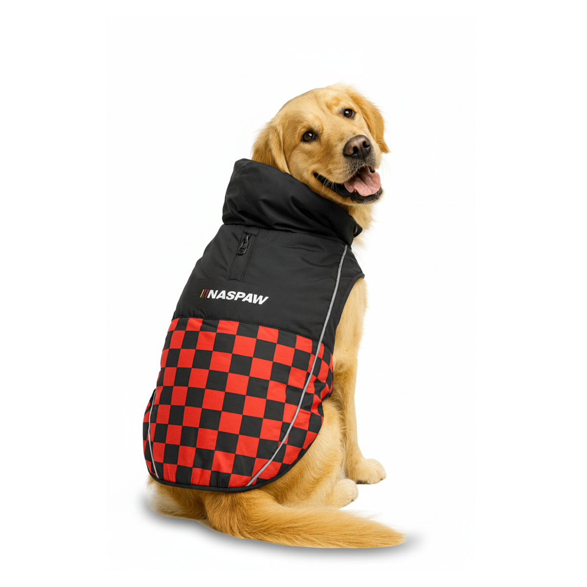 Nootie Dog Winter Jacket – High Neck, Warm & Waterproof Coat for Dogs, Red-Black