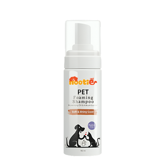 Nootie Pet Foaming Shampoo with Rosemary Oil & Kokum Butter for Dogs & Cats (150 ml) | Soft, Shiny Coat & Gentle Cleansing