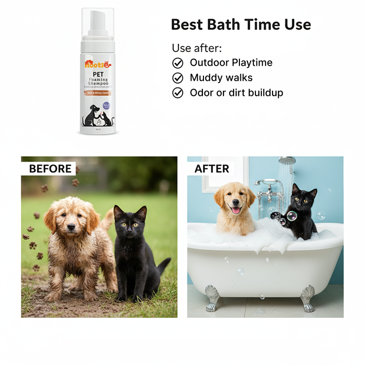 Nootie Pet Foaming Shampoo with Rosemary Oil & Kokum Butter for Dogs & Cats (150 ml) | Soft, Shiny Coat & Gentle Cleansing