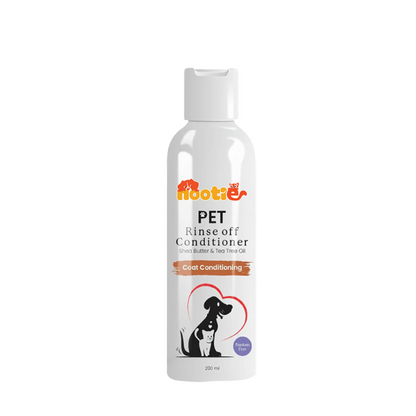Nootie Pet Rinse-Off Conditioner with Shea Butter & Tea Tree Oil for Dogs & Cats (200 ml) | Deep Nourishment, Softness & Shine