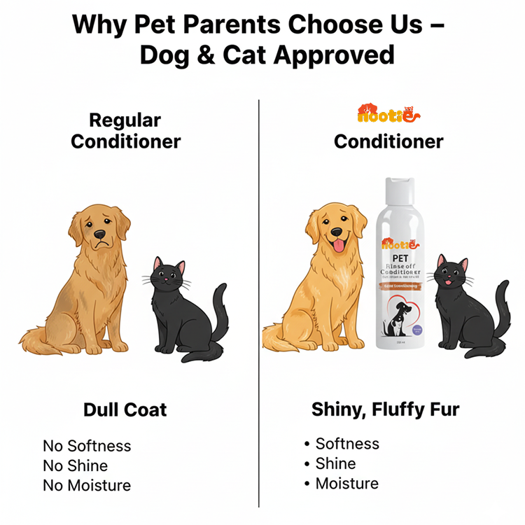 Nootie Pet Rinse-Off Conditioner with Shea Butter & Tea Tree Oil for Dogs & Cats (200 ml) | Deep Nourishment, Softness & Shine