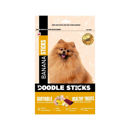 Nootie Doodle Sticks – Real Chicken & Banana Dog Treats (70g) | Healthy, Collagen-Rich, Gluten-Free Snack for All Breeds
