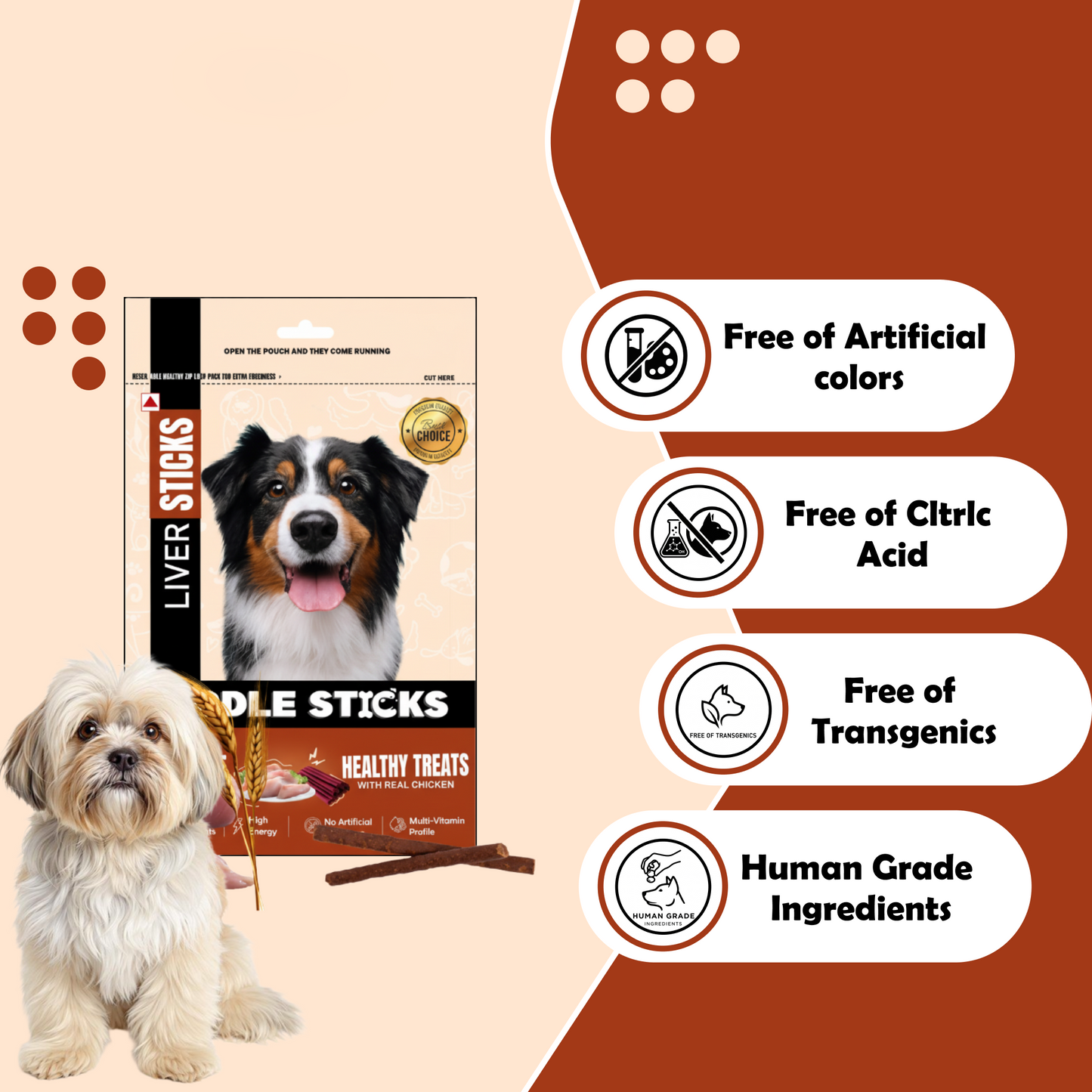 Nootie Doodle Sticks – Real Chicken & Liver Dog Treats (70g) | Healthy, Collagen-Rich, Gluten-Free Snack for All Breeds
