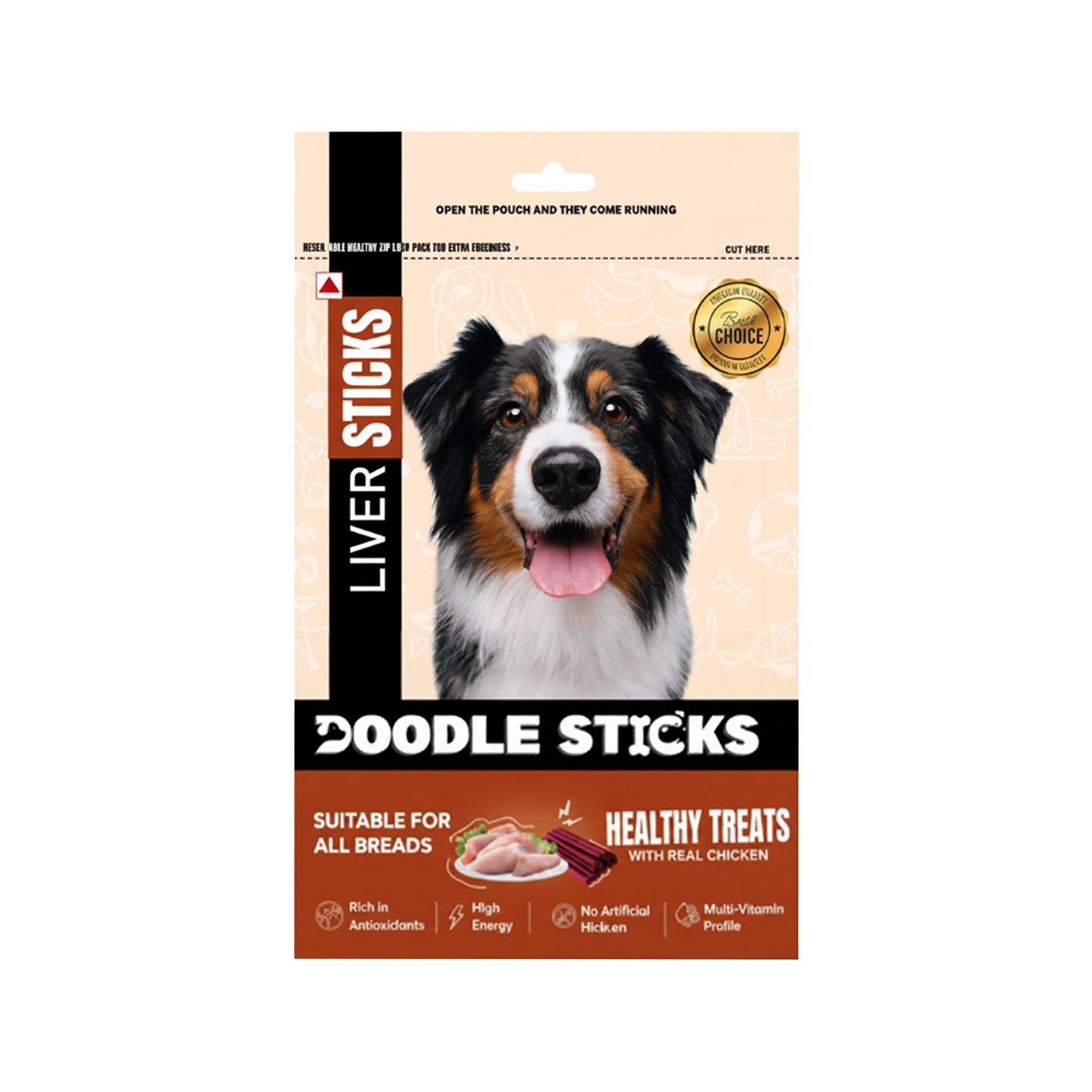 Nootie Doodle Sticks – Real Chicken & Liver Dog Treats (70g) | Healthy, Collagen-Rich, Gluten-Free Snack for All Breeds