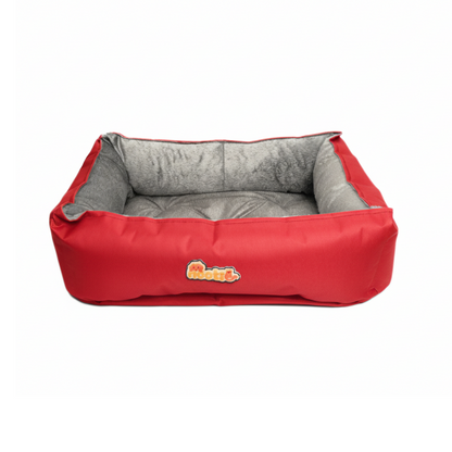 Nootie Sofa Basket Bed for Dogs & Cats – Small (22" x 17" x 6") | Velvet Interior, Mat Exterior, Washable & Scratch-Resistant (Pink)