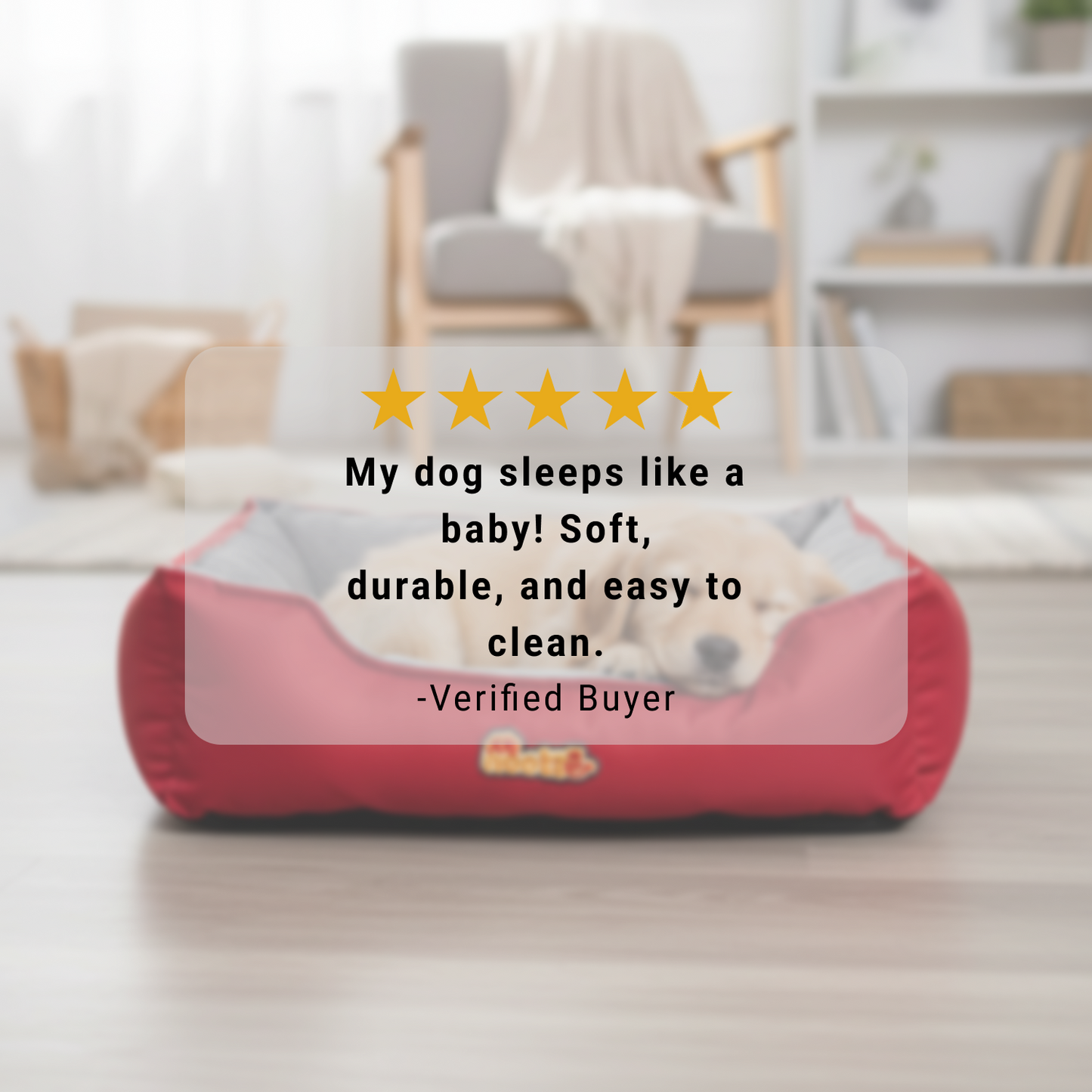 Nootie Sofa Basket Bed for Dogs & Cats – Small (22" x 17" x 6") | Velvet Interior, Mat Exterior, Washable & Scratch-Resistant (Pink)