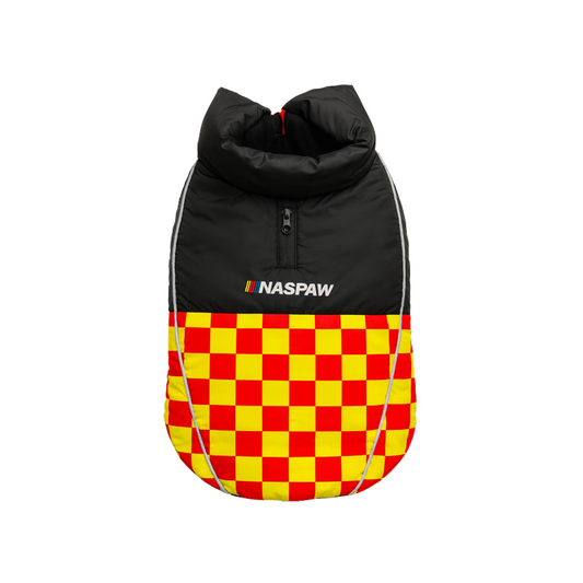 Nootie Dog Winter Jacket – High Neck, Warm & Waterproof Coat for Dogs, Red-Yellow