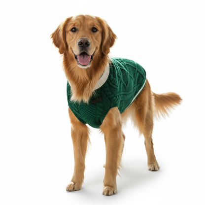 Nootie Dog High Neck Sweater, Green – Stylish Winter Knitwear for All Breeds