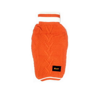 Nootie Dog High Neck Sweater, Orange – Stylish Winter Knitwear for All Breeds