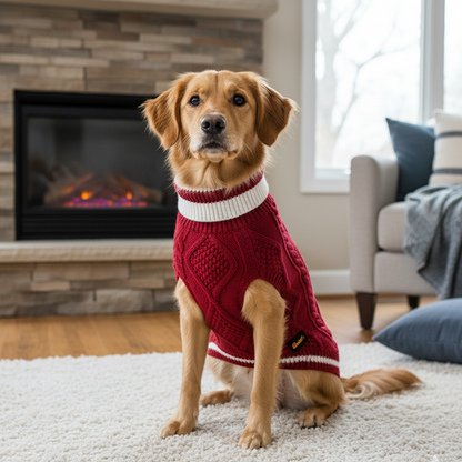 Nootie Dog High Neck Sweater, Red – Stylish Winter Knitwear for All Breeds