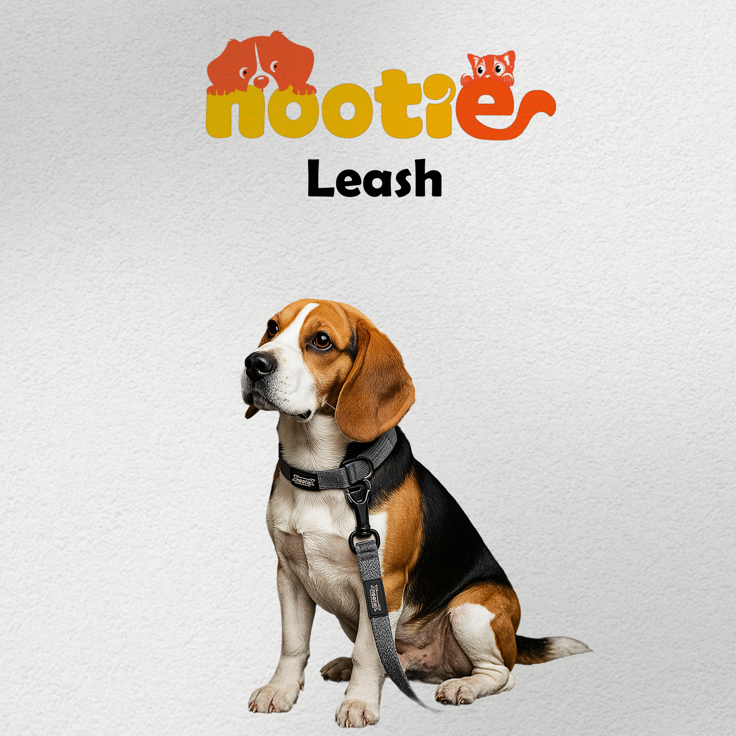 Nootie Plush Padded Leash Grey Color with Blue Detailing