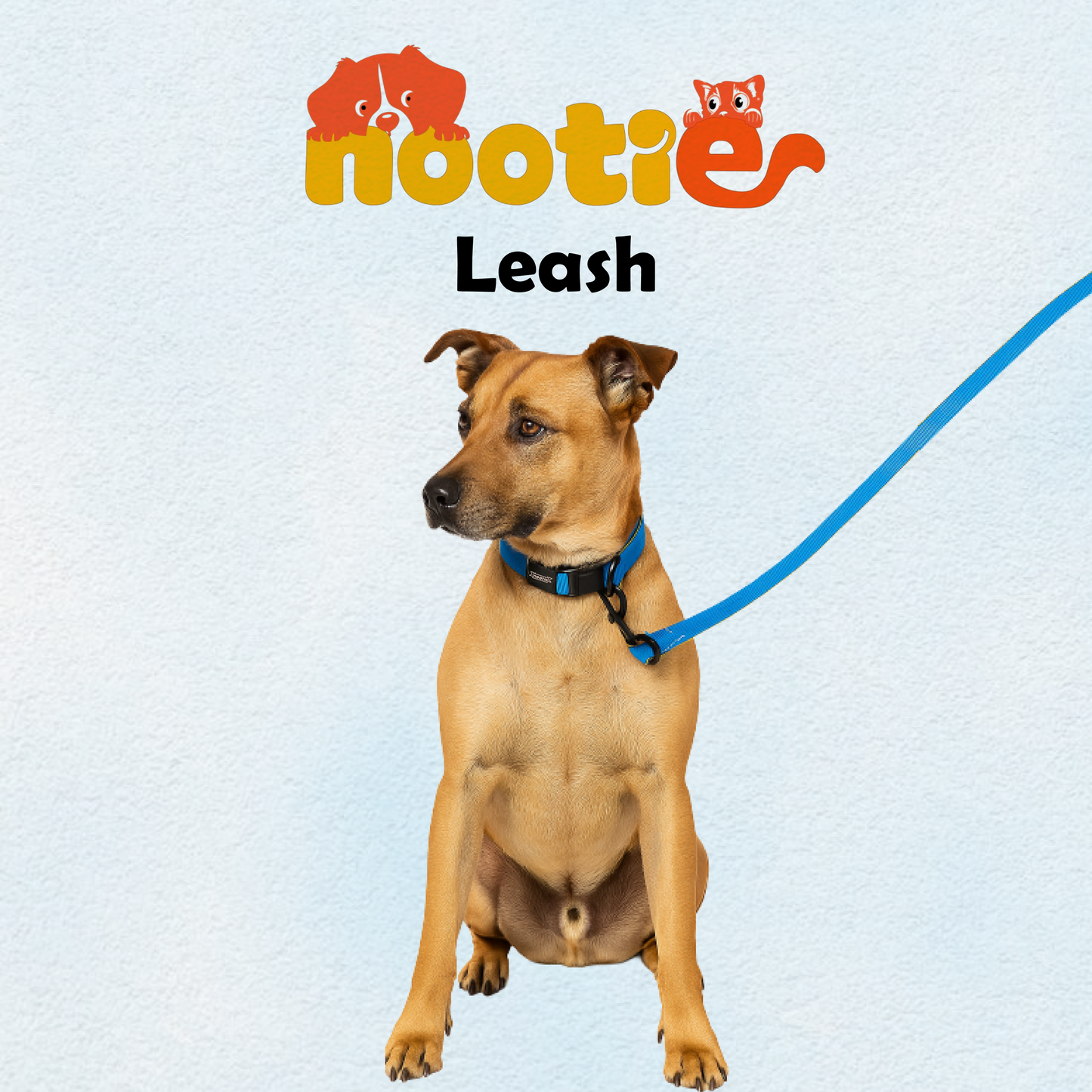 Nootie Plush Padded Leash Blue Color with Yellow Detailing