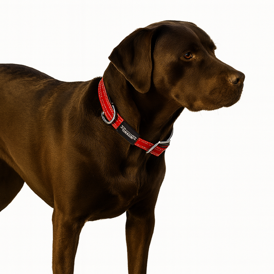 Nootie Plush Padded Collar Red Color with Grey Detailing