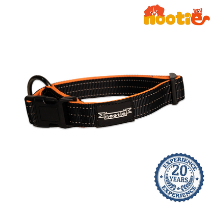 Nootie Plush Padded Collar – Grey with Blue Detailing | Adjustable, Durable & Comfortable for All Breeds (Copy)