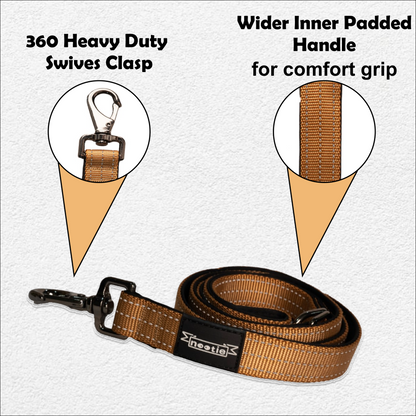 Nootie Plush Padded Leash Brown Color Detailing