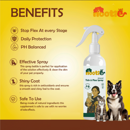 Nootie Tick and Flea Spray with Godness of Neem and Aloevera 250ml