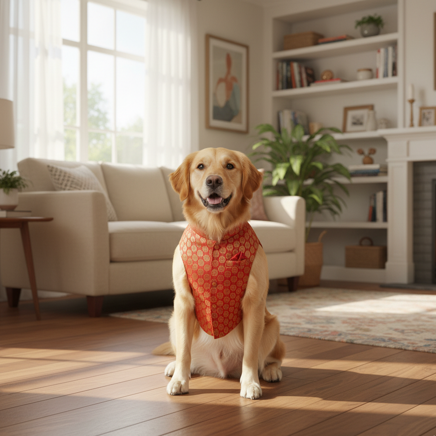 Nootie Festive Sherwani for Dogs – Red | Stylish Outfit for Weddings & Festivals