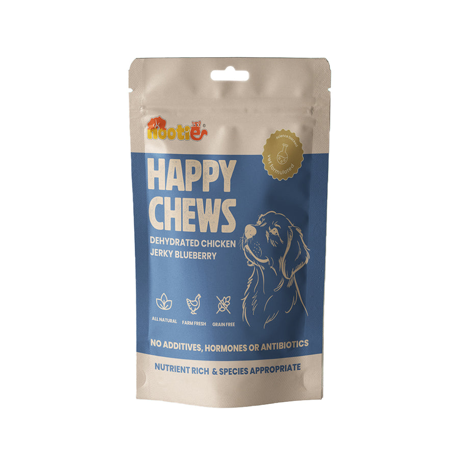 Nootie Happy Chews – Dehydrated Chicken Jerky Blueberry Dog Treats (50g) | All-Natural, Grain-Free Protein Snack