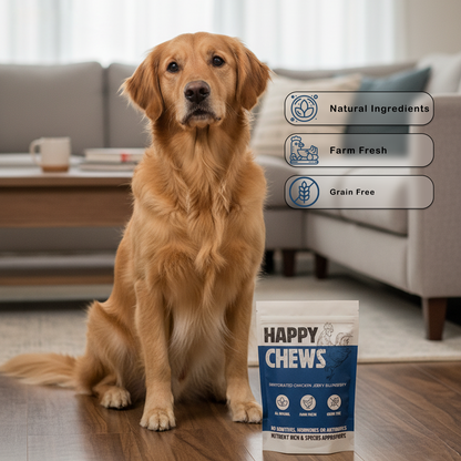 Nootie Happy Chews – Dehydrated Chicken Jerky Blueberry Dog Treats (80g) | All-Natural, Grain-Free Protein Snack