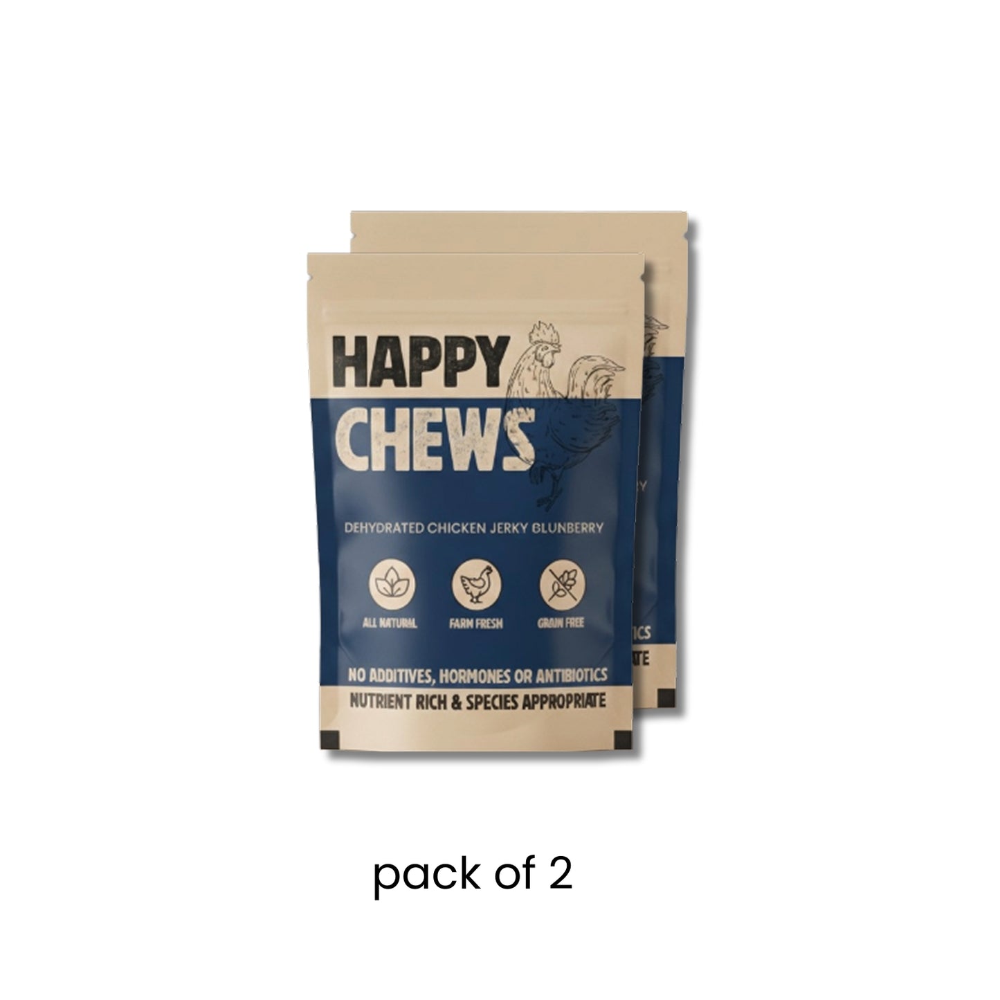 Nootie Happy Chews – Dehydrated Chicken Jerky Blueberry Dog Treats (80g) | All-Natural, Grain-Free Protein Snack