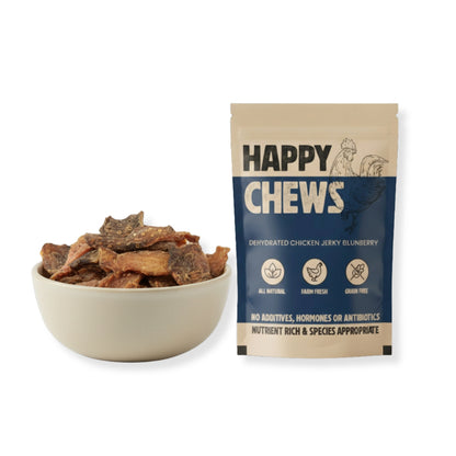 Nootie Happy Chews – Dehydrated Chicken Jerky Blueberry Dog Treats (50g) | All-Natural, Grain-Free Protein Snack