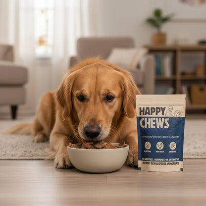 Nootie Happy Chews – Dehydrated Chicken Jerky Blueberry Dog Treats (50g) | All-Natural, Grain-Free Protein Snack