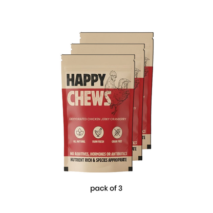 Nootie Happy Chews – Dehydrated Chicken Jerky Cranberry Dog Treats (80g) | All-Natural, Grain-Free Protein Snack