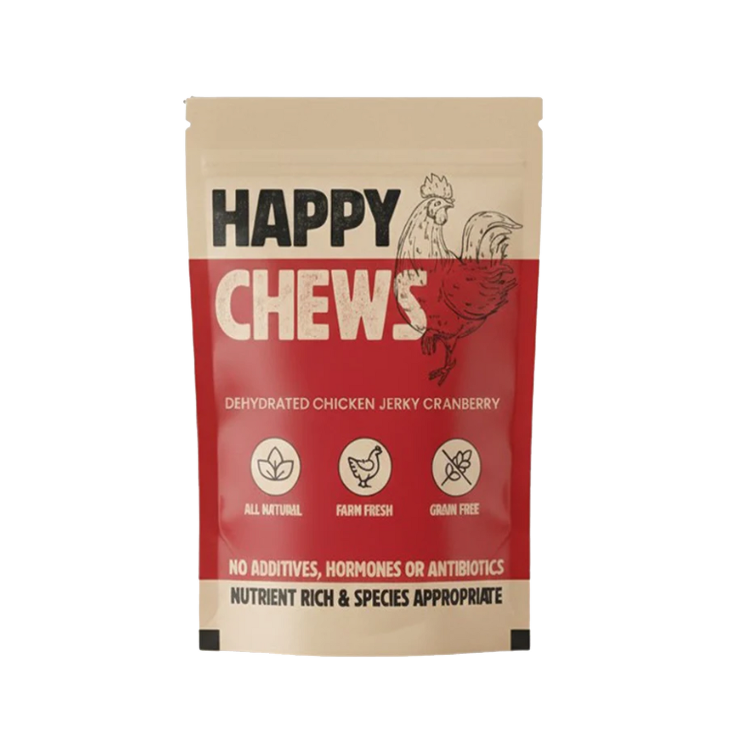 Nootie Happy Chews – Dehydrated Chicken Jerky Cranberry Dog Treats (80g) | All-Natural, Grain-Free Protein Snack