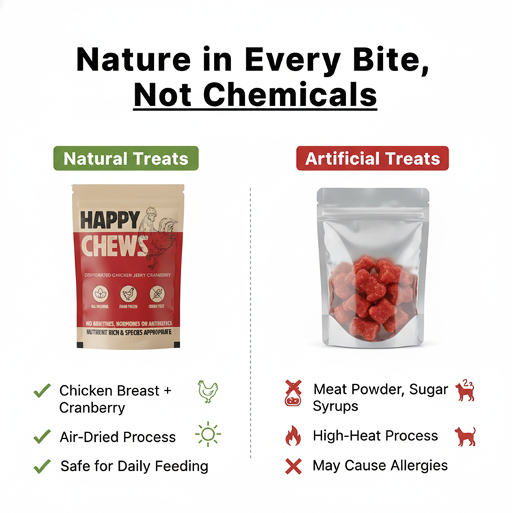 Nootie Happy Chews – Dehydrated Chicken Jerky Cranberry Dog Treats (80g) | All-Natural, Grain-Free Protein Snack