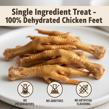 Nootie Happy Chews – Dehydrated Chicken Feet Dog Treats (80g) | Natural, Protein-Rich Chew for Joint & Dental Health