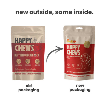 Nootie Happy Chews – Dehydrated Chicken Neck Dog Treats (80g) | All-Natural, High-Protein, Crunchy Snack