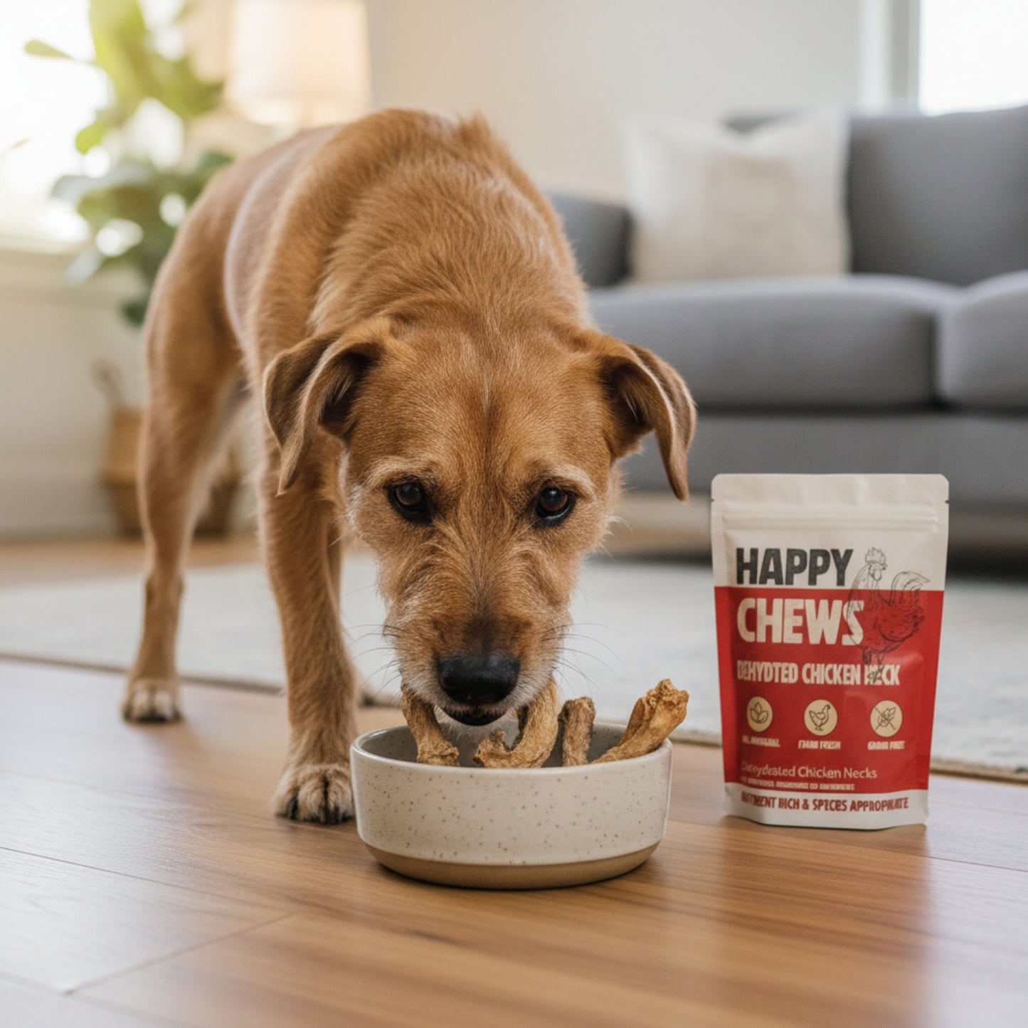 Nootie Happy Chews – Dehydrated Chicken Neck Dog Treats (80g) | All-Natural, High-Protein, Crunchy Snack