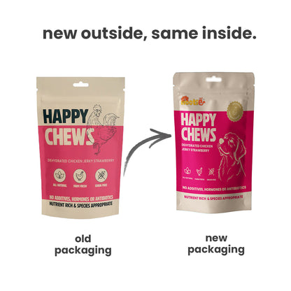 Nootie Happy Chews – Dehydrated Chicken Jerky Strawberry Dog Treats (50g) | All-Natural, Grain-Free Protein Snack