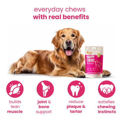 Nootie Happy Chews – Dehydrated Chicken Jerky Strawberry Dog Treats (50g) | All-Natural, Grain-Free Protein Snack