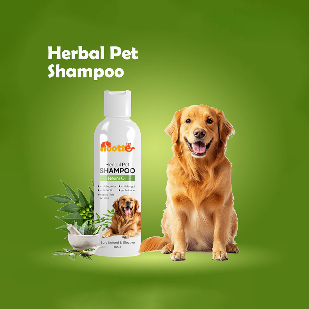 Nootie Herbal Neem Dog Shampoo (200 ml) | Anti-Tick, Soothing & Deodorising Cleanse